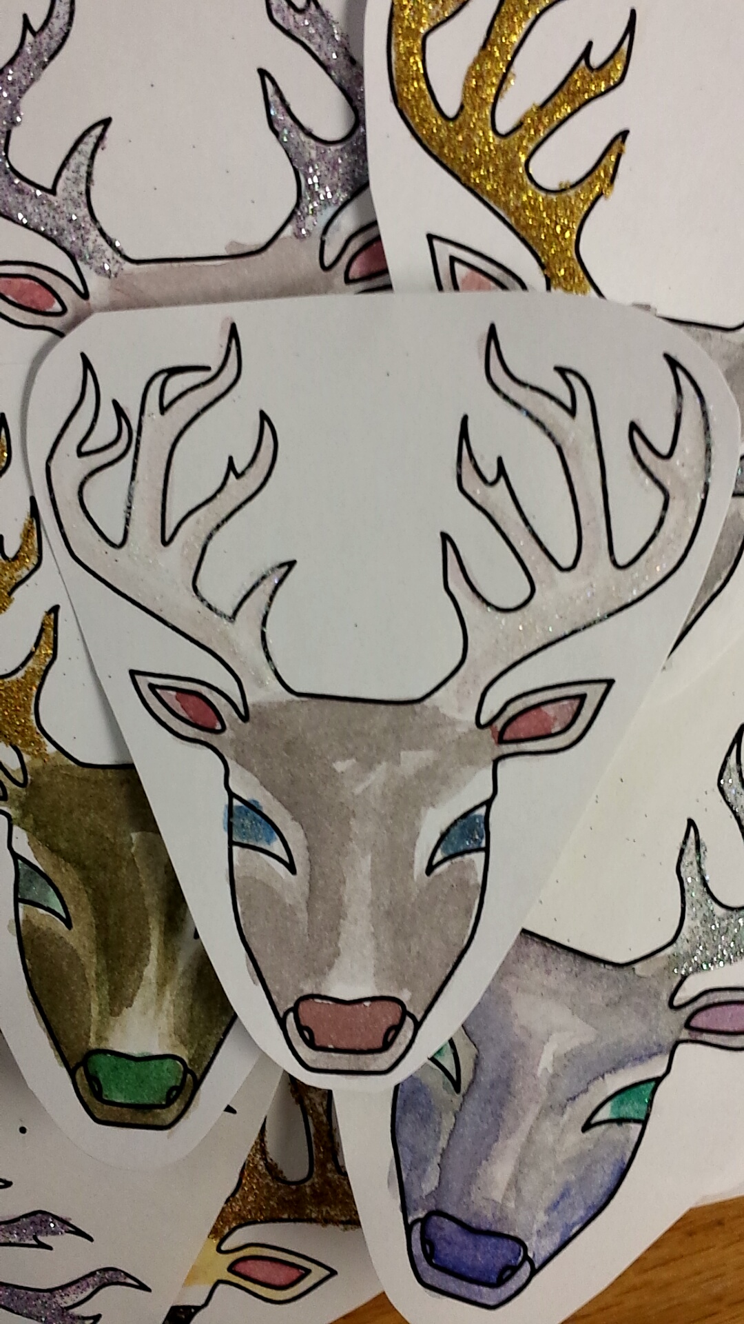 Many deer were created and painted.